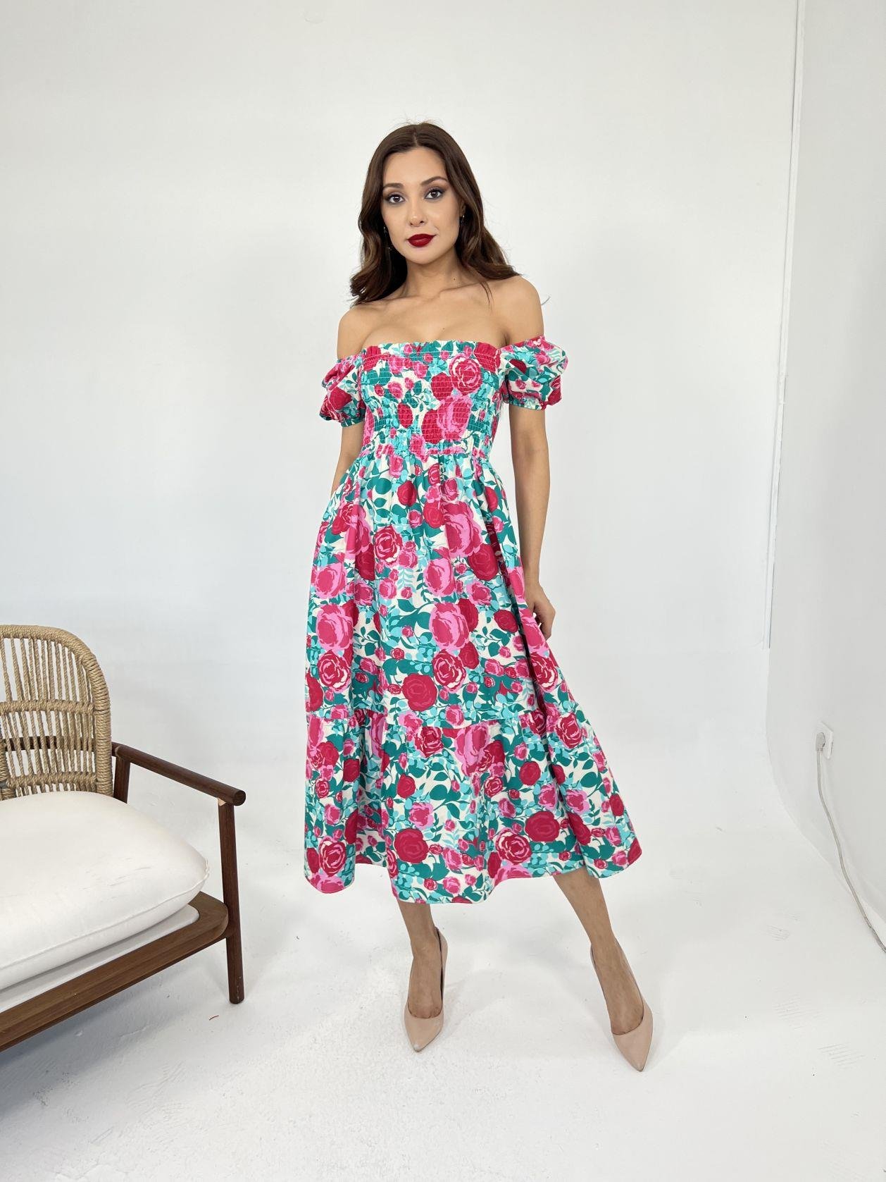 Rochie midi cu model floral