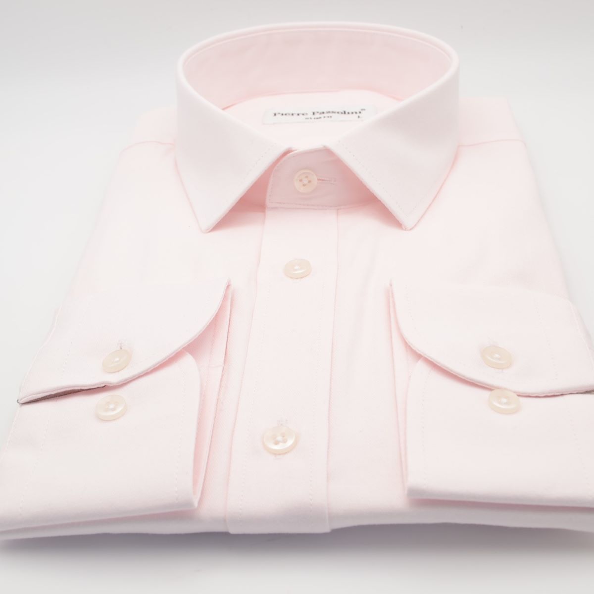 Cămașă roz pal mânecă lungă Slim Fit pentru bărbați